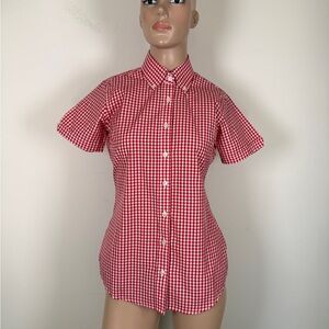 Relco London Red Gingham Women's Button-Up Shirt